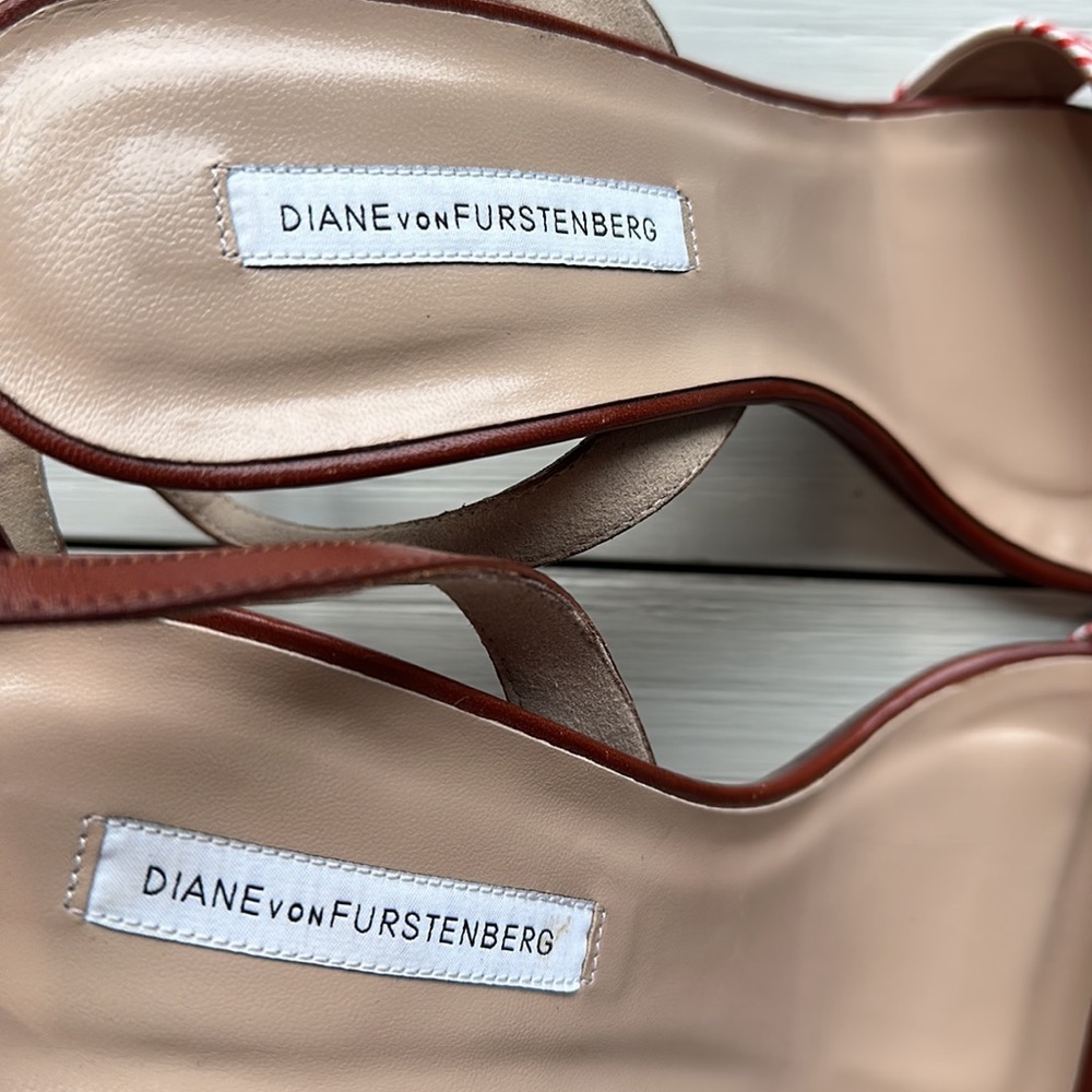 Diane Von Furstenberg Tortoise Shell Stiletto Heels Made in Italy size 10 - Picture 4 of 6
